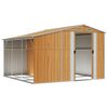 vidaXL Capanno Giardino Marrone Chiaro 277x279x179 cm Acciaio Zincato