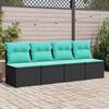 vidaXL Set Divani da Giardino con Cuscini 2 pz Nero Polyrattan Acacia