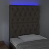 vidaXL Testiera a LED tortora 80x7x118/128 cm in Tessuto