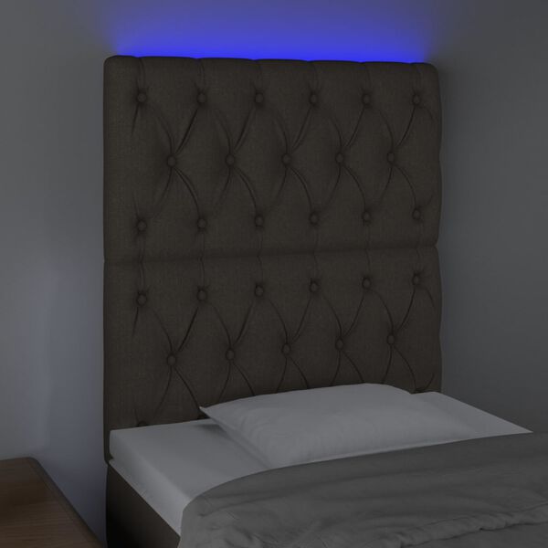 vidaXL Testiera a LED tortora 80x7x118/128 cm in Tessuto