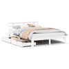 vidaXL Giroletto con Cassetti Bianco 140x190 cm Legno Massello di Pino