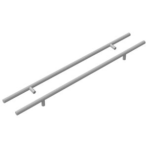 vidaXL Manico 2 pcs Argento 1500 mm Acciaio