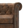 vidaXL Divano Chesterfield a L in Finta Pelle Scamosciata Marrone