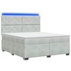 vidaXL Letto box spring con materasso Grigio Chiaro 180 x 200 cm