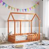 vidaXL Giroletto Casetta Bambini Marrone Cera 70x140 cm Massello Pino