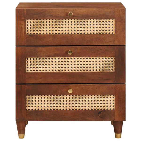 vidaXL Comodini con cassetto 50 x 33 x 62 cm Legno di mango massello