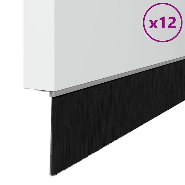vidaXL Spazzole per porte a vite 12 pcs Argento 100 cm