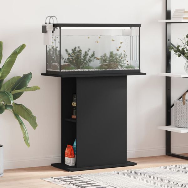 vidaXL Supporto per Acquario Nero 75x36x72,5 cm in Legno Multistrato