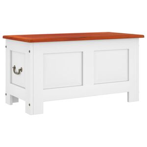 vidaXL Cassapanca con Coperchio Marrone e Bianco Legno Massello Acacia