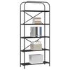 vidaXL Libreria Rovere Nero 80 x 30 x 183 cm Legno multistrato
