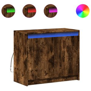 vidaXL Credenza con LED Rovere Fumo 72x34x61 cm in Legno Multistrato