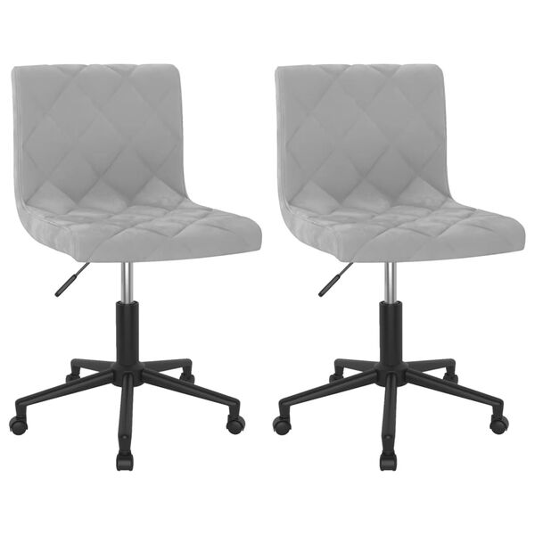 vidaXL Sedie da Pranzo Girevoli 2 pz Grigio Chiaro in Velluto
