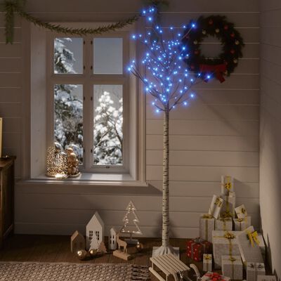 vidaXL Albero Natale 180 LED 1,8 m Salice Blu Interno Esterno
