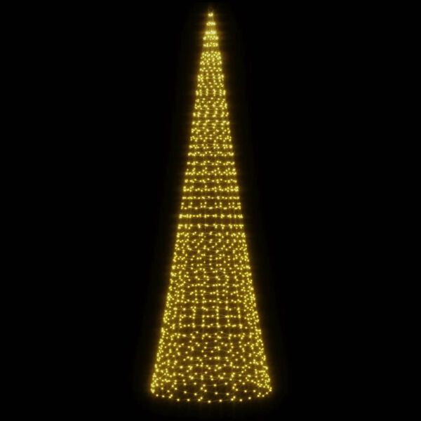 vidaXL Albero di Natale a LED su Pennone 1534 LED Bianco Caldo 500 cm