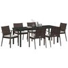 vidaXL Set da Pranzo per Giardino 7 pcs Marrone e Nero Rattan in PE