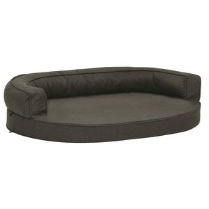 vidaXL Materasso Ergonomico per Cani 75x53cm Effetto Lino Grigio Scuro