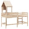 vidaXL Letto Soppalco con Scala e Tetto 90x190 cm Legno Massello Pino