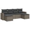 vidaXL Set Divano da Giardino 6 pz con Cuscini Grigio in Polyrattan