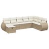 vidaXL Set Divano da Giardino 8 pz con Cuscini Beige in Polyrattan