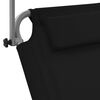 vidaXL Lettino Prendisole Pieghevole Baldacchino e Ruote Acciaio Nero
