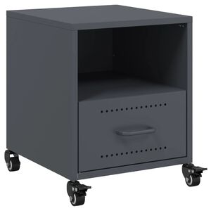 vidaXL Comodino Antracite 36x39x43,5 cm in Acciaio