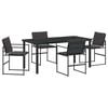 vidaXL Set da Pranzo per Giardino 5 pz Nero Textilene e Acciaio