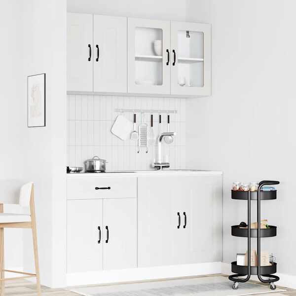 vidaXL Set Mobili da Cucina 4 pz Kalmar Bianchi Legno Multistrato