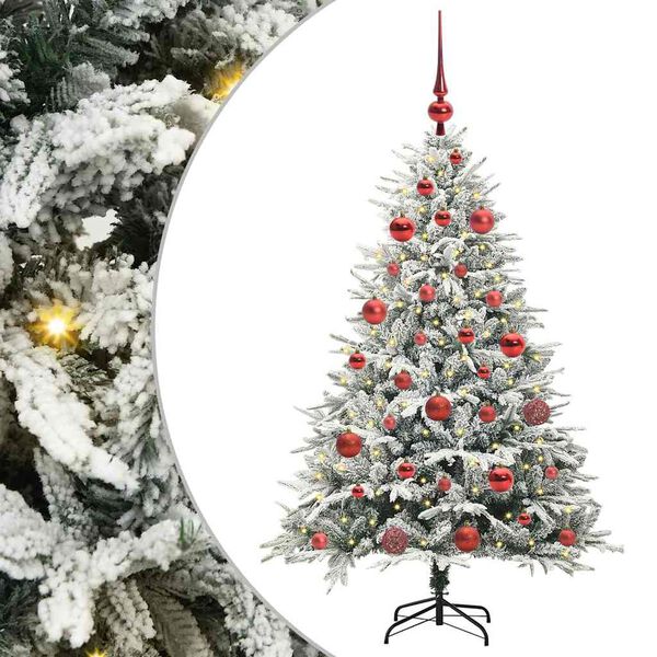 vidaXL Albero di Natale Artificiale Pre-illuminato con Set di Palline