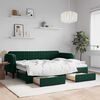 vidaXL Divano Letto Estraibile Cassetti Verde Scuro 80x200cm Velluto