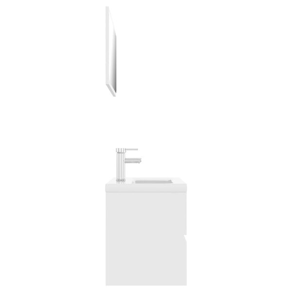 vidaXL Set Mobili da Bagno Bianco in Legno Multistrato