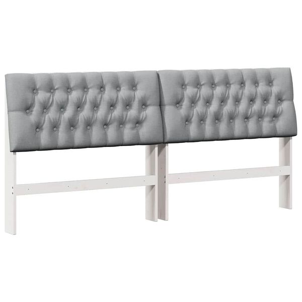 vidaXL Testiera imbottita Grigio chiaro 200 cm Pino massello