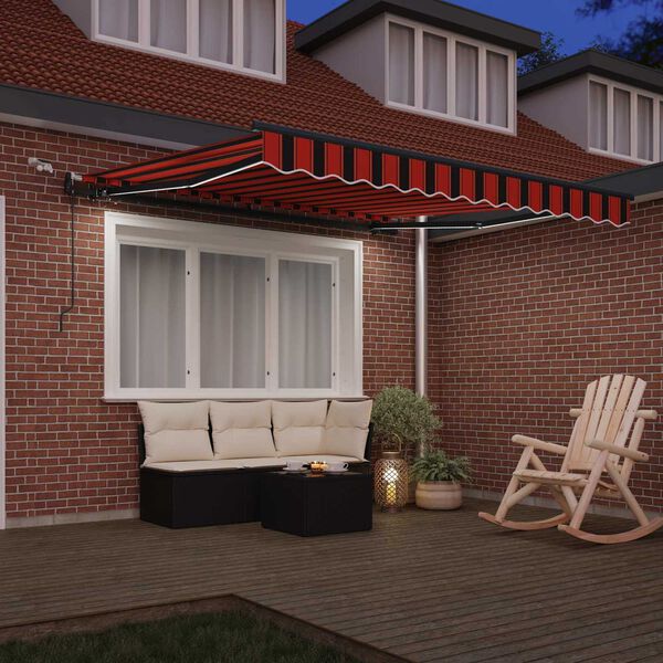 vidaXL Tessuto per Tenda arancione e marrone 300 x 250 cm Poliestere