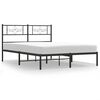 vidaXL Giroletto con Testiera in Metallo Nero 135x190 cm