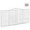 vidaXL Cesti Gabbioni ad Arco 3 pz 400x30x180/200 cm Ferro Zincato