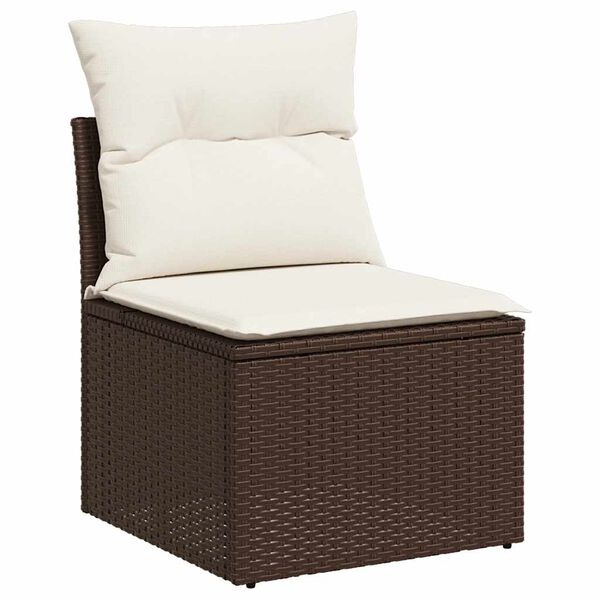 vidaXL Set Divani da Giardino 8 pz con Cuscini Marrone in Polyrattan