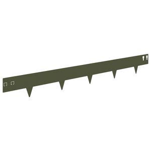 vidaXL Bordura per Prato 10 pz 100 x 12 cm Acciaio Verde Oliva