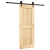 vidaXL Porta scorrevole Naturale e Nero 80 x 210 cm