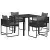 vidaXL Set da Pranzo per Giardino 5 pz Nero e antracite polyrattan