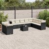 vidaXL Set Divani da Giardino 11 pz con Cuscini in Polyrattan Nero