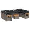 vidaXL Set Divano da Giardino 10 pz con Cuscini Grigio in Polyrattan