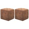 vidaXL Comodini 2 pz Marrone 30x30x30 cm in Similpelle Scamosciata