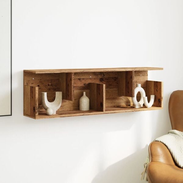 vidaXL Mobile a Parete 100x20x30 cm Legno Antico in Legno Multistrato