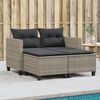 vidaXL Divano da Giardino 2Posti con Sgabelli Grigio Chiaro Polyrattan