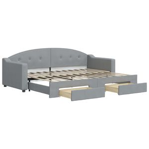 vidaXL Divano Letto Estraibile Cassetti Grigio Chiaro 80x200cm Tessuto