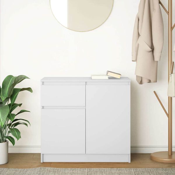 vidaXL Credenza con Cassetto Bianco 71x35x65 cm in Legno Multistrato