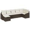 vidaXL Set di divani con cuscino con archiviazione Marrone polyrattan
