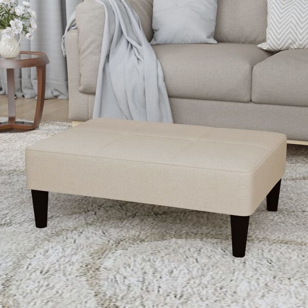 vidaXL Sgabello Crema in Tessuto in Microfibra