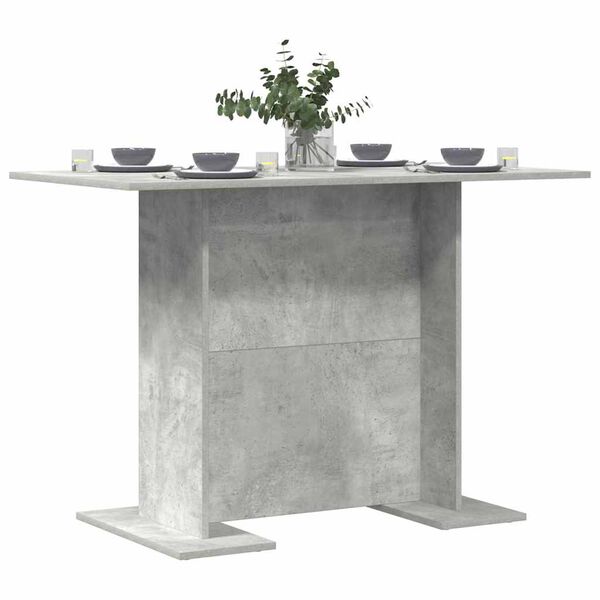 vidaXL Tavolo da Pranzo Grigio Cemento 110x60x75 cm Legno Multistrato
