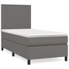 vidaXL Giroletto a Molle con Materasso Grigio 100x200 cm in Similpelle