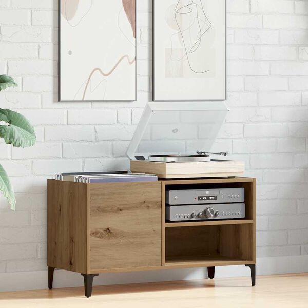 vidaXL Mobile Porta Dischi Rovere Artigianale 84,5x38x48cm Multistrato